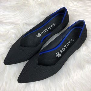 ROTHY’s | Pointed Toe Black Solid Flats Size 9